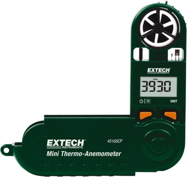 Airflow Meters & Thermo-Anemometers, Meter Type: Thermo-Anemometer, Maximum Air Velocity ft/min (Feet): 44.7, 3937, 72.0, 20.0, 38.8, 3937 ft MPN:45168CP