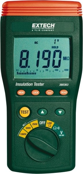 Digital LCD Display, 10,000 Megohm Electrical Insulation Resistance Tester & Megohmmeter MPN:380363