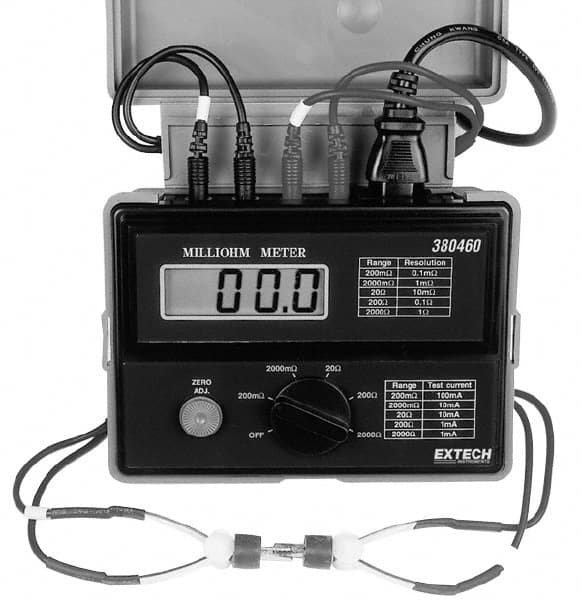 Electrical Insulation Resistance Testers & Megohmmeters, Display Type: Digital LCD , Resistance Capacity (Megohm): 2000.0M , Includes: 4 Wire Cables MPN:380460