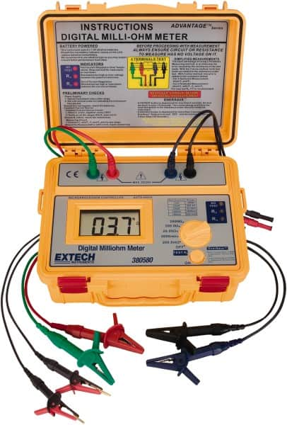 Digital LCD Display, 0.002 Megohm Electrical Insulation Resistance Tester & Megohmmeter MPN:380580