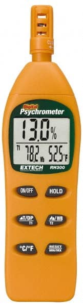 Digital Psychrometers, Minimum Dew Point (F): -90.4 , Maximum Dew Point (F): 122 , Minimum Humidity: 0 , Maximum Temperature: 122.00, 122.00C, 122.00F  MPN:RH300