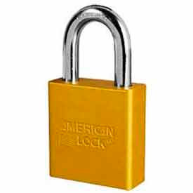 American Lock® No. A1265YLW High Security Solid Aluminum Padlock 6 Pin Cylinders - Yellow - Pkg Qty 24 A1265YLW