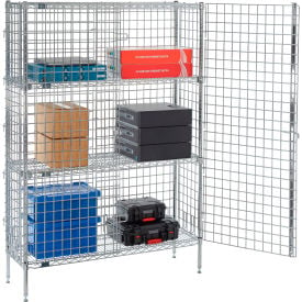 Nexel® 1-Tier 2 Door Security Wire Shelving Unit 2 Shelf 36