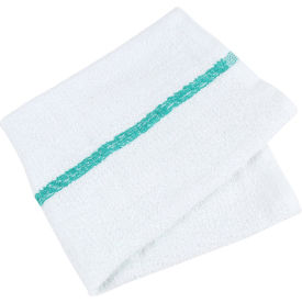 Qwick Wick 100 Cotton Green Stripe Terry Bar Towel 30 oz. 16