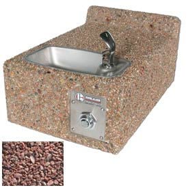 Concrete Outdoor Wall Mount Drinking Fountain ADA Red Quartzite DFWM-19-RED