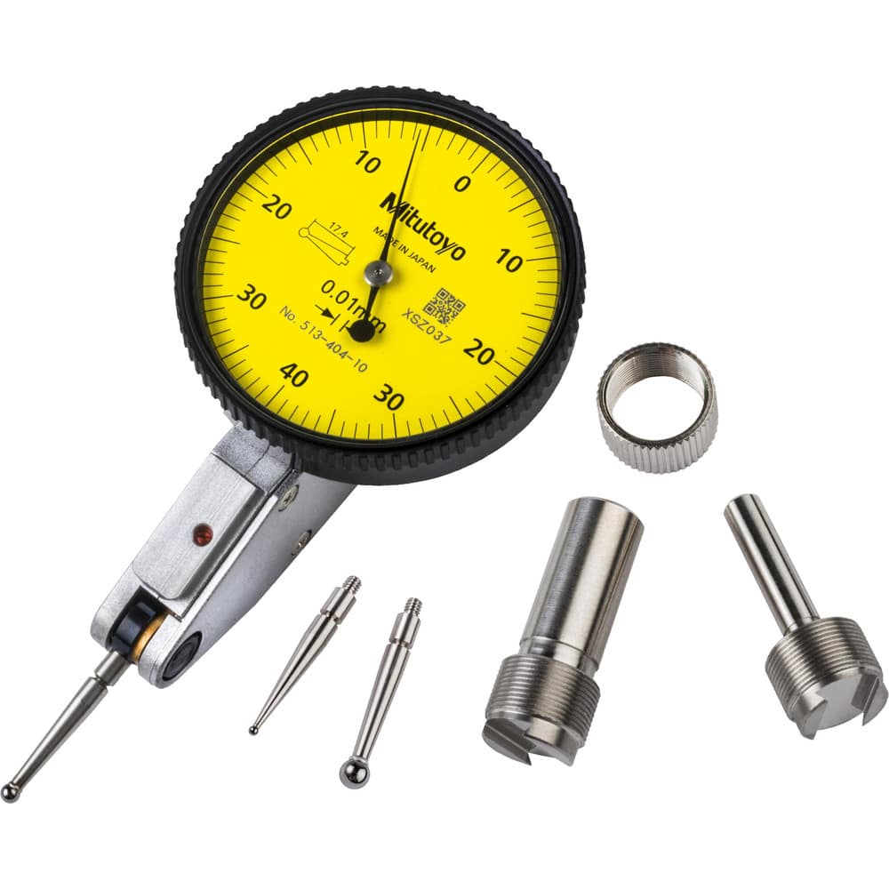 Dial Test Indicators, Minimum Measurement (mm): 0 , Maximum Measurement (mm): 9.00 , Accuracy (micro m): 3 , Indicator Style: Vertical , Bearing Type: Plain  MPN:513-404-10A