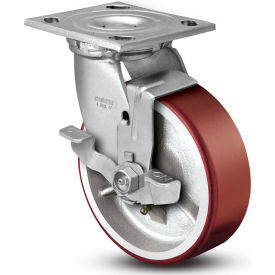 Colson® 4 Series Swivel Plate Caster 4.06109.949.7 BRK7 Polyurethane With Brake 6