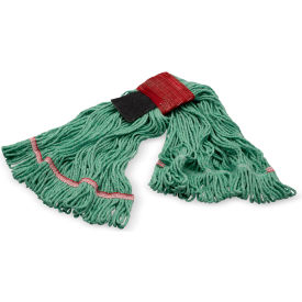 Carlisle® Looped End Mop w/ Scrubber & Red Band Large Green Pack of 12 - Pkg Qty 12 369424S09