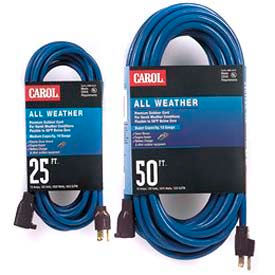 Carol 03654.63.07 25' All Weather Extension Cord 16awg 13a/125v - Blue - Pkg Qty 4 - Pkg Qty 4 03654.63.07