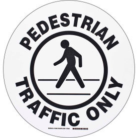 Brady® 104509 Floor Pedestrian Traffic Only Sign Black/White Polyester 17