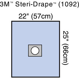 3M™ Steri-Drape Small Drape Adhesive Aperture 1092 22