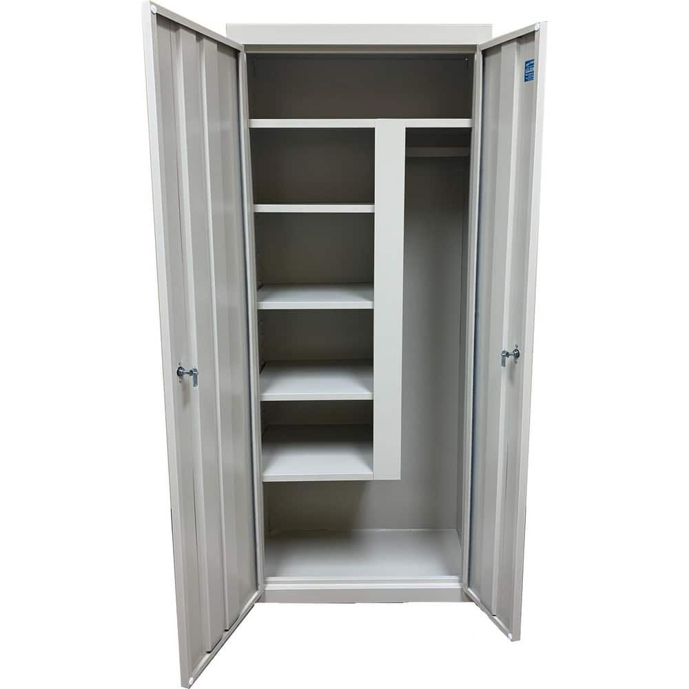 Storage Cabinets, Cabinet Type: Janitorial, Lockable Storage , Cabinet Material: Steel , Width (Inch): 30in , Depth (Inch): 18in  MPN:J-318HGR