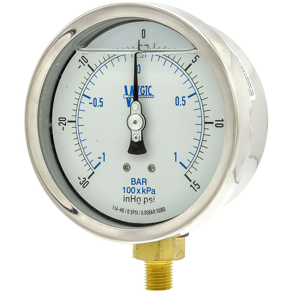 Pressure Gauges, Gauge Type: Filled , Scale Type: Dual , Accuracy (%): 1% full-scale , Dial Type: Analog , Thread Type: 1/4