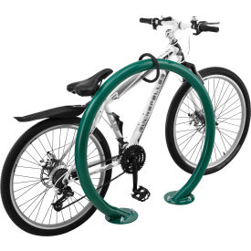 GoVets™ Circle Bike Rack 2 Bike Capacity Flange Mount Green 388GN708