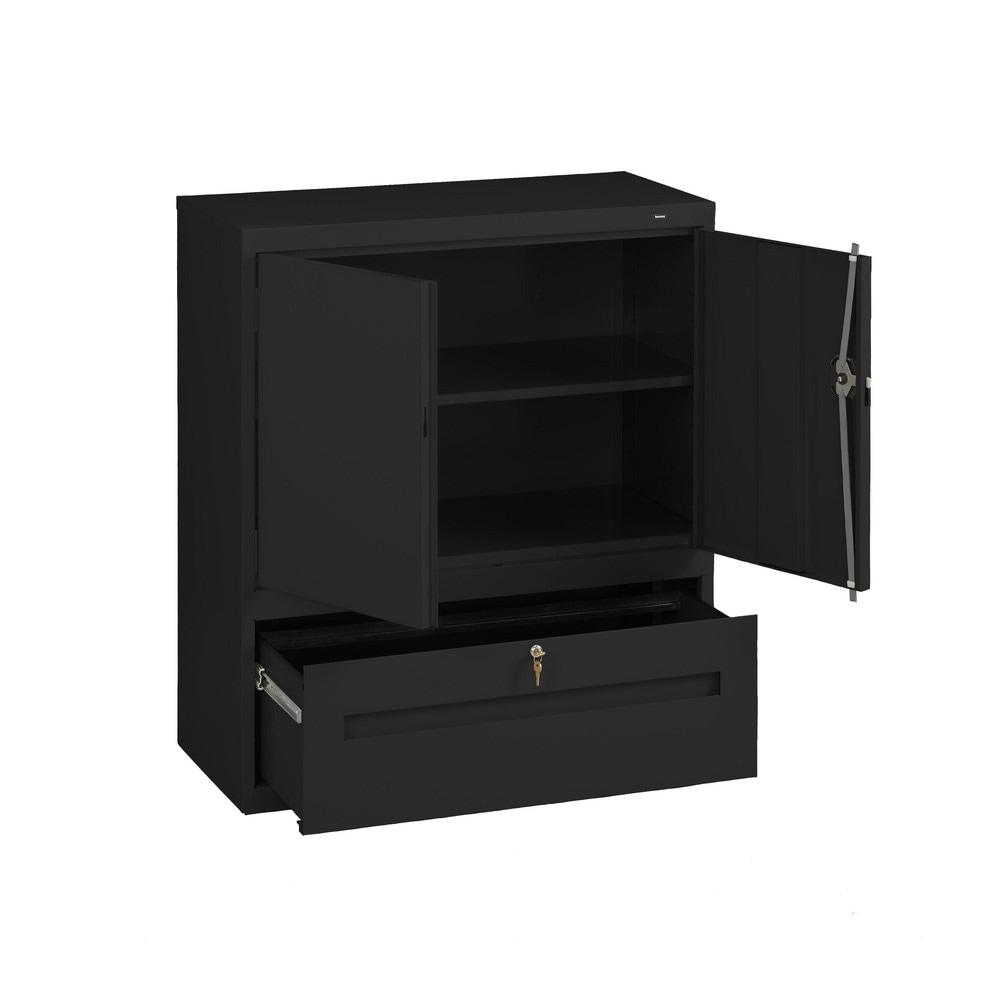 Storage Cabinets, Cabinet Type: Steel Storage Cabinet , Cabinet Material: Steel , Width (Inch): 36in , Depth (Inch): 18 , Cabinet Door Style: Solid  MPN:DWR-4218-BLK