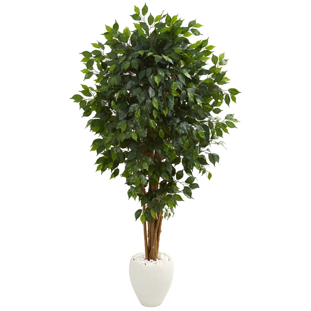 Nearly Natural Ficus 72inH Artificial Tree With Planter, 72inH x 37inW x 30inD, Green MPN:5666