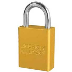 American Lock® No. A1105YLW Solid Aluminum Rectangular Padlock - Yellow - Pkg Qty 24 724110
