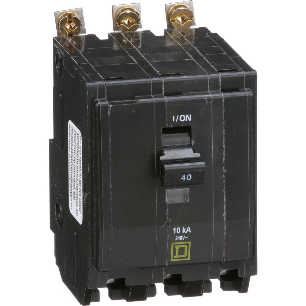 Circuit Breakers, Circuit Breaker Type: Miniature Circuit Breaker , Amperage: 40 , Voltage: 120/240V , Wire Size (AWG): 8-2 , Number Of Poles: 3  MPN:QOB340FT