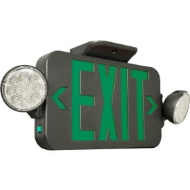 Hubbell CCGB LED Combo Exit/Emergency Unit Green Letters Black Ni-Cad Battery CCGB