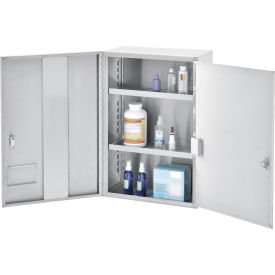 GoVets™ Stainless Steel Narcotics Cabinet W/Double Door/Double Lock 16