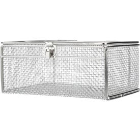 Marlin Steel Basket with Lid 368050-31 - Electropolished Stainless Steel - 14