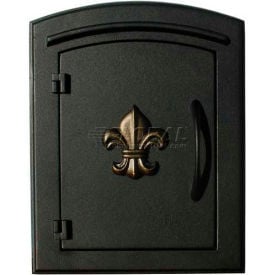 Manchester Locking Security Option with Decorative Fleur De Lis Door Manchester Faceplate in Black MAN-S-1402-BL