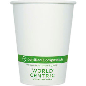 World Centric Paper Hot Cups 12 oz White 1000/Carton CUPA12