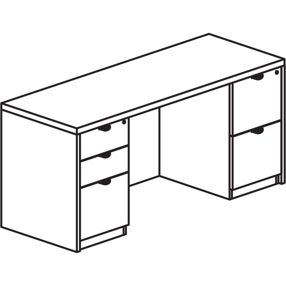 Lorell Prominence 2.0 66inW Double-Pedestal Computer Desk, Gray Elm MPN:PC2466GE