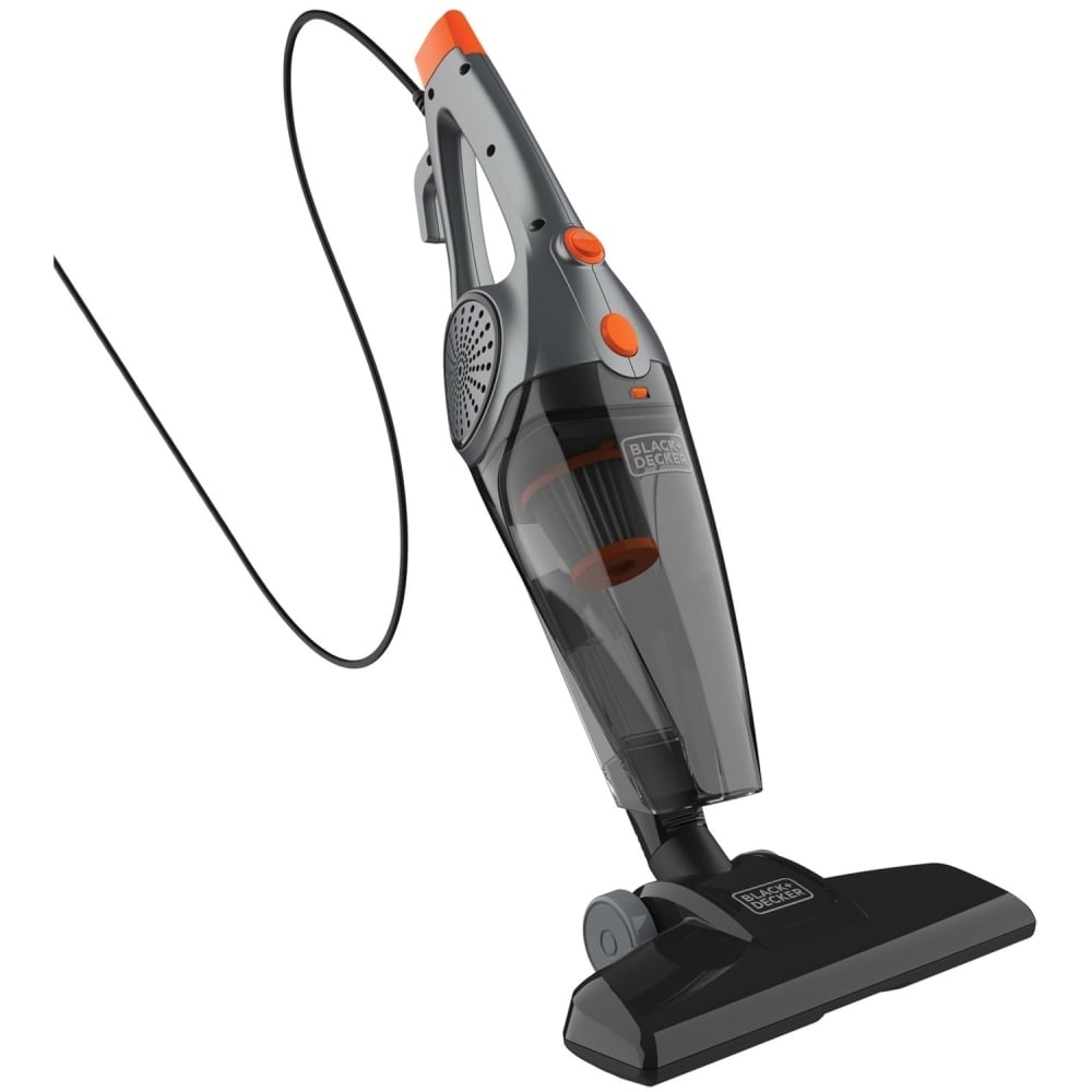 Black+Decker Corded 3-in-1 Convertible Upright Vacuum - 480 W Motor - 27.05 fl oz - Bagless - Crevice Tool, Brush - Carpet, Hardwood, Tile Floor, Vinyl Floor, Wooden Floor - 15 ft Cable Length - HEPA - AC Supply - 120 V AC - Gray (Min Order Qty 2) MPN:BDX