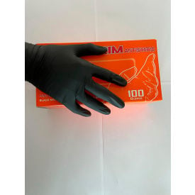 LPD Anti-Static Nitrile Gloves Powder-Free 5 Mil Thickness Small Black Pack of 100 PLAS5-US-S