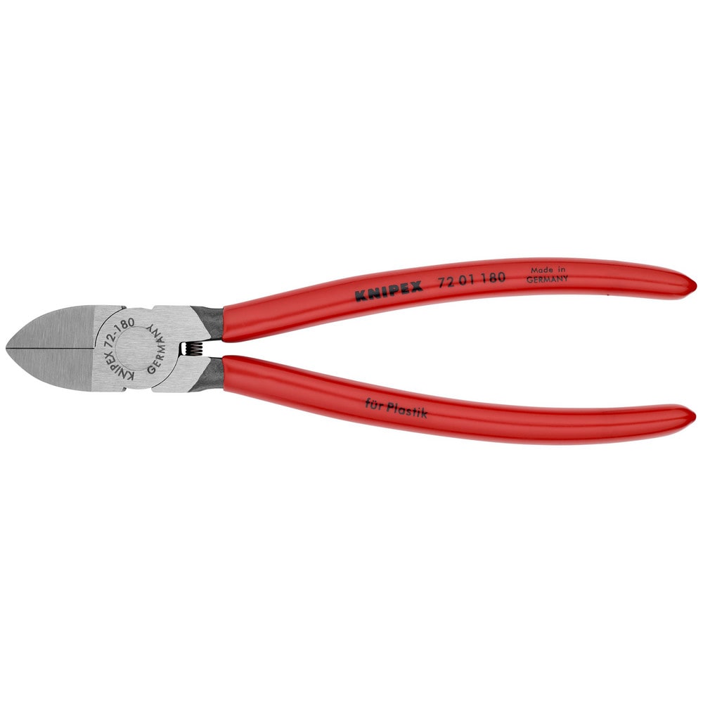 Cutting Pliers, Insulated: No , Overall Length (Inch): 5-1/2in , Head Style: Cutter, Diagonal , Cutting Style: Standard , Handle Color: Red  MPN:72 01 180