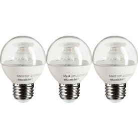 Sunlite® LED G16 Clear Globe Light Bulb E26 Base 7W 500 Lumens 2700K Warm White Pack of 3 40289-SU