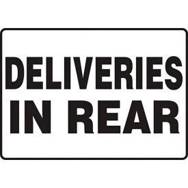 AccuformNMC™ Deliveries In Rear Delivery Location Sign Adhesive Vinyl 10