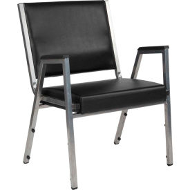 Flash Furniture Antimicrobial Bariatric Reception Chair with Arms - Vinyl - Black - Hercules Series DG-60443-670-1-BK-VY-GGXU-