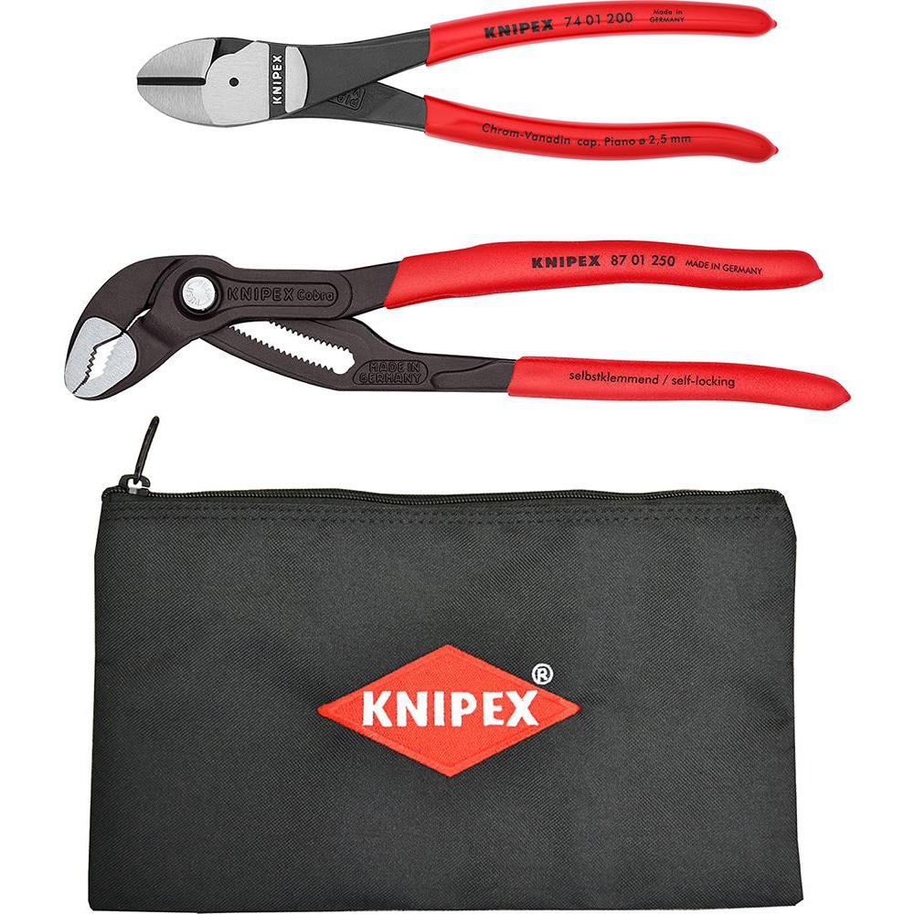 Plier Sets, Plier Type Included: Cobra Water Pump Pliers, Diagonal Cutters , Container Type: None , Handle Material: Plastic, Non-Slip Plastic  MPN:9K 00 80 124 US