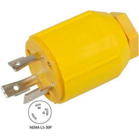 Conntek 60311-YW 30-Amp Locking Assembly Plug with NEMA L5-30P Male End 2 Pole- 3 Wire 60311-YW