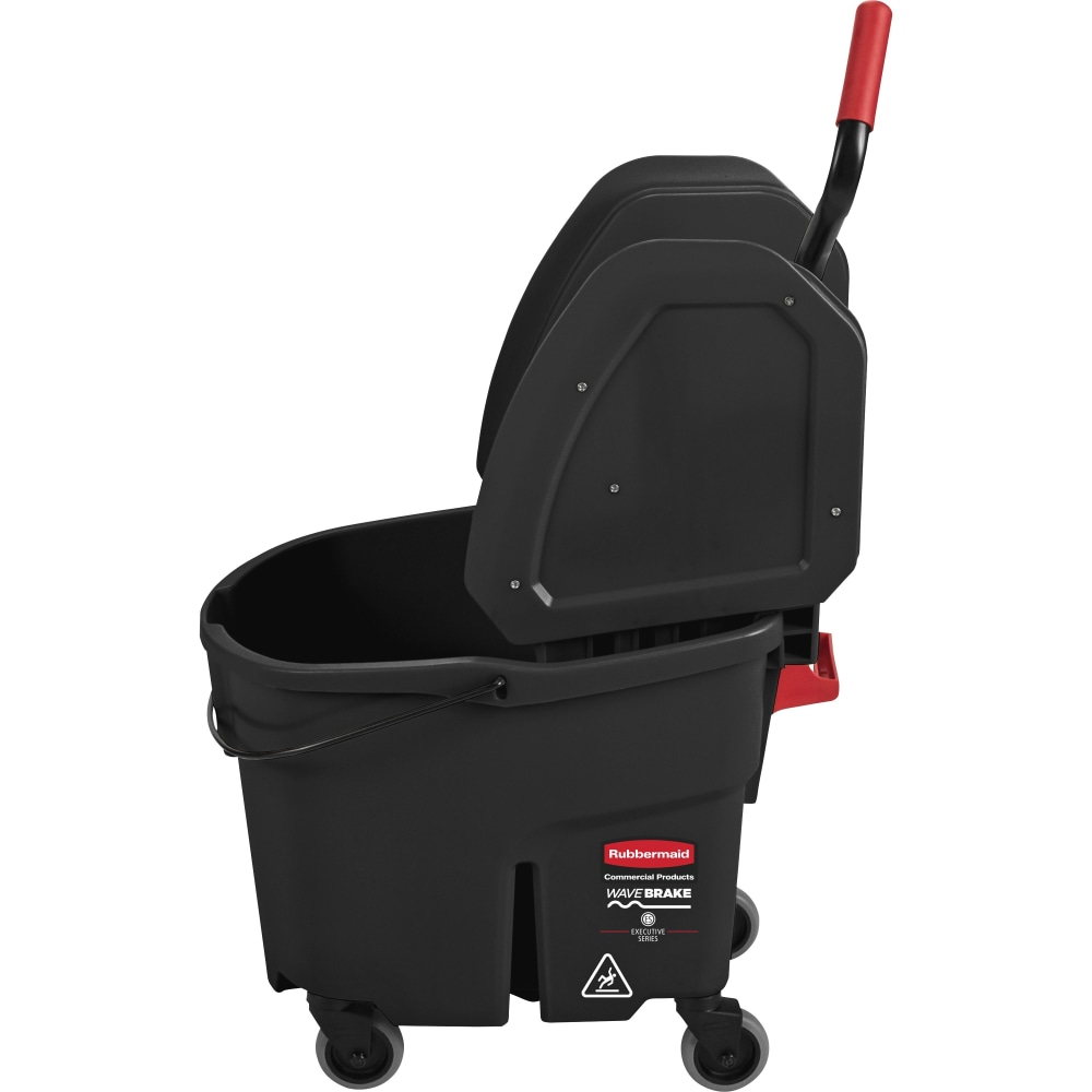 Rubbermaid WaveBrake Down Press Mop Bucket, 27-7/16in x 16-1/16in, Black MPN:1863898