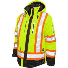 Tough Duck Men's Ripstop 4-In-1 Safety Jacket XS Fluorescent Green S18711-FLGR-XS