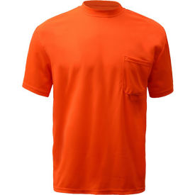 GSS Safety 5502 Moisture Wicking Short Sleeve Safety T-Shirt with Chest Pocket - Orange Medium 5502-MD