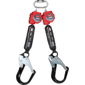 3M™ Protecta Twin-Leg Self-Retracting Lifeline with Carabiner Web & Aluminum Rebar Hook 6'L 3100634