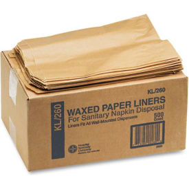 Kraft Waxed Paper Sanitary Napkin Receptacle Liners 500 Liners per Carton - HOS260 HOS260