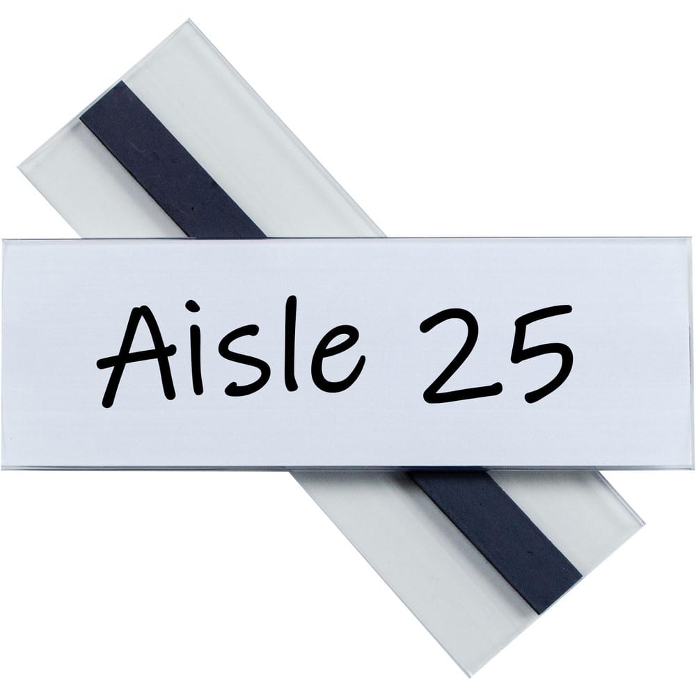 Label Holders, Width (Inch): 6in , Label Holder Style: Slide-in , Material: PVC , Label Insert Position: Side , Maximum Label Height: 2in  MPN:87820