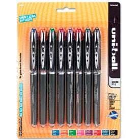 Sanford® Vision Elite Rollerball Pen Refillable 0.5mm Black Barrel Assorted Ink 8/Pack 58092PP