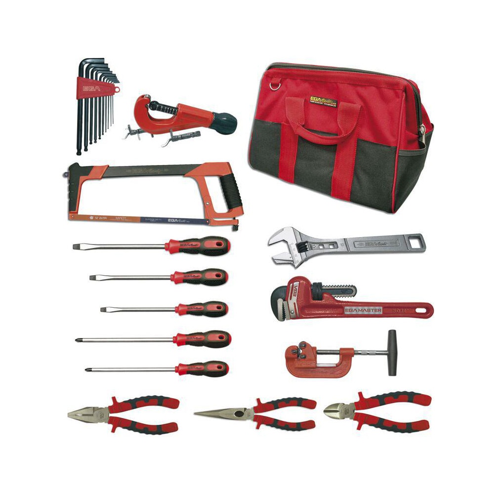 Combination Hand Tool Sets, Set Type: Plumbing & Conditioned Air Set , Number Of Pieces: 24 , Measurement Type: Metric , Container Type: Tool Bag  MPN:69537