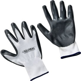 GoVets™ Flat Nitrile Coated Gloves White/Gray X-Large 1 Pair - Pkg Qty 12 346XL708