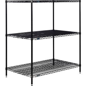 Nexel® 3 Shelf Black Epoxy Wire Shelving Unit Starter 60