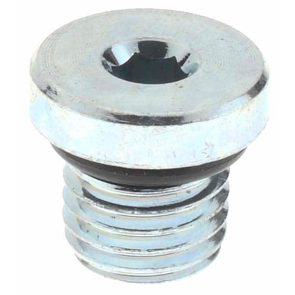 Industrial Pipe Hex Socket Plug: 5/16-24 Male Thread, Male Straight Thread O-Ring MPN:PT-00330