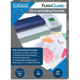 Formax FlashGuard Letter Size Premium Thermal Laminating Pouches 5 Mil Thick 9