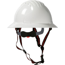 Evo 6161 Ascend Full Brim Safety Helmet HDPE Shell 6-Pt Suspension Wheel Ratchet Adjustment White 280-EV6161-CH-10