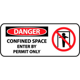 Pictorial OSHA Sign - Plastic - Danger Confined Space Enter By Permit Only SA146R
